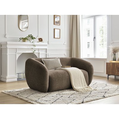 Canapé droit fixe 2 places en tissu texturé, CELINE BOBOCHIC