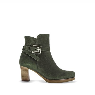 Bottines en velours à talon décroché bloc GABOR