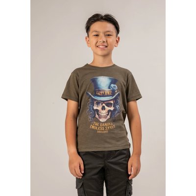 T-shirt col rond avec tête de mort avec chapeau haut-de-forme DANDY DEELUXE