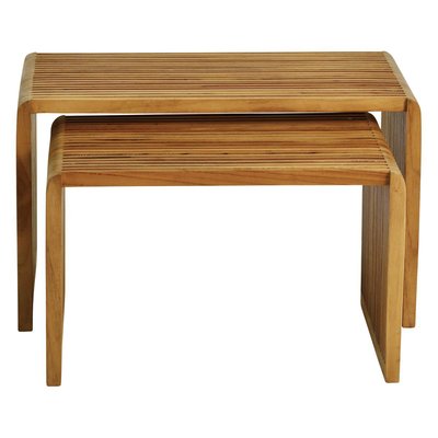 Tables basses gigognes teck recyclé 70cm - Set de 2 ZAGO