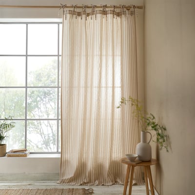 Zanzibar Yarn Dyed Stripe Voile Curtain Panel PINEAPPLE ELEPHANT