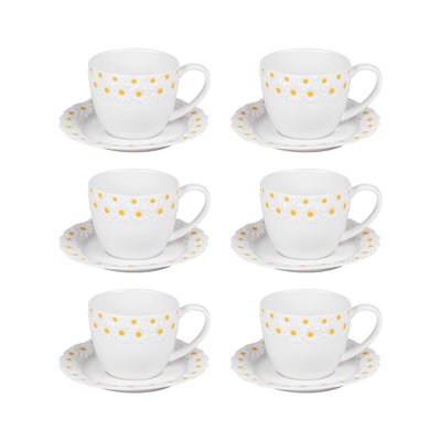 Coffret de 6 tasses à café avec sous tasses   10 cl-MARGUERITE TABLE PASSION