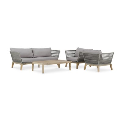 Salon de jardin 4 places, bois, BERMUDAS DEFORA HOME