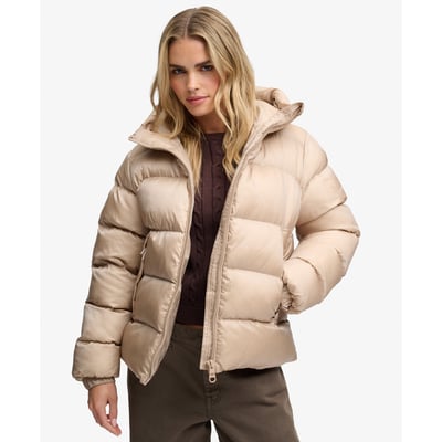 Doudoune à Capuche Brillante Coupe Ajustée SUPERDRY