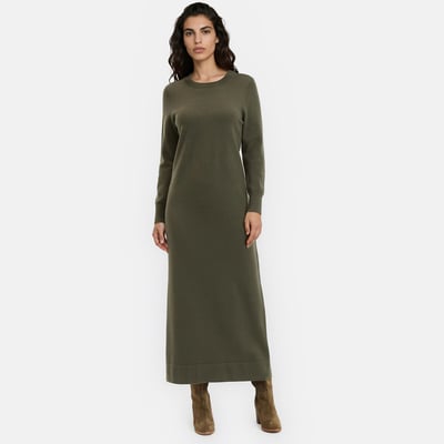 Robe pull, longue, manches longues LA REDOUTE COLLECTIONS
