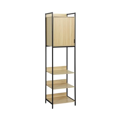 Module dressing décor bois et métal 5 étagères 1 porte CLEVER SWEEEK