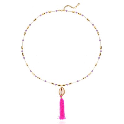 Collier avec perles et pendentif avec pompon TAMARA HIPANEMA