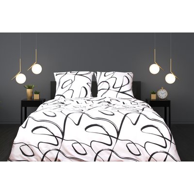 Parure Housse de couette 3 pcs 240x220 cm 100% coton 57 fils imprimé."Irregulaire" C DESIGN HOME TEXTILE