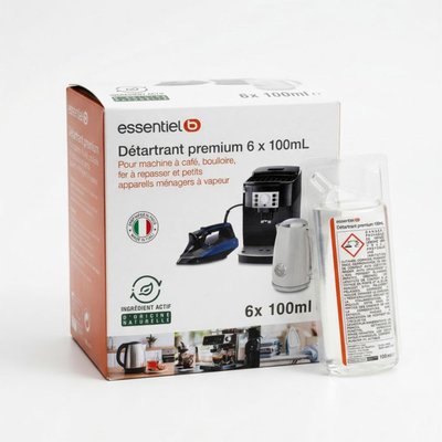 Détartrant Premium 6x100mL - idéal expresso broyeur - efficace contre le calcaire ESSENTIEL B