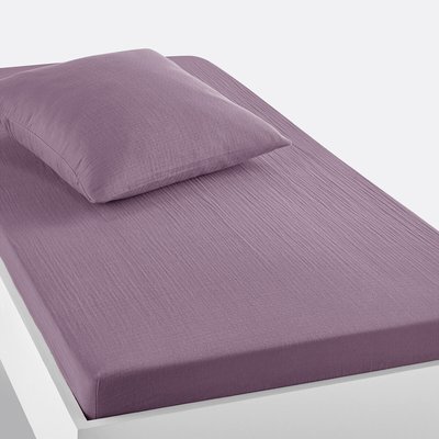 Kumla Children's Plain 100% Cotton Muslin Fitted Sheet LA REDOUTE INTERIEURS