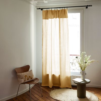 Rideau Lou Tamisant en Gaze de coton unie et frangée Blanc 145x280 cm MADURA