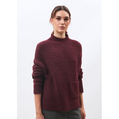 Pull en maille bouclette col montant HUMILITY