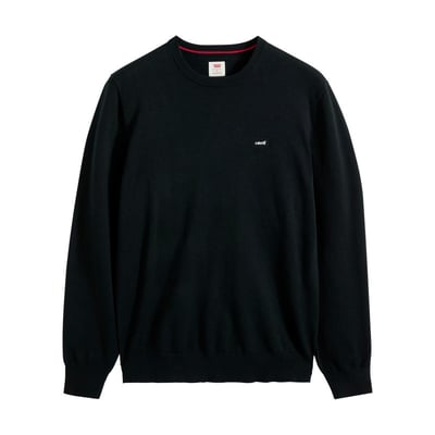 Pull en coton mélangé noir à coupe ajustée pourvu d'un col rond LEVI'S