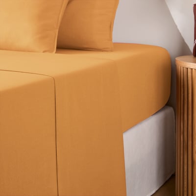 Drap plat uni en coton lavé, Scenario LA REDOUTE INTERIEURS