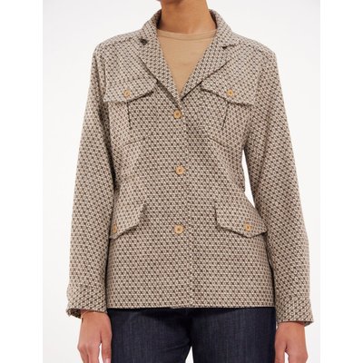 Veste Flipper marron/ ?�cru laine INES DE LA FRESSANGE PARIS