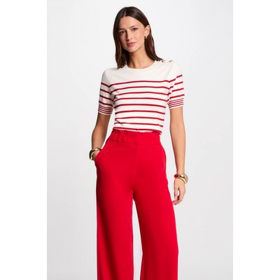 Pull manches courtes rayé MORGAN
