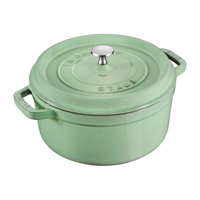 Cocotte en fonte, Rond(e), Sauge, 24 cm STAUB