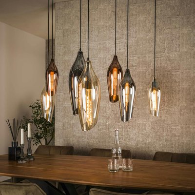 Suspension en verres assortis 7 abat-jour NIAGARA PIER IMPORT