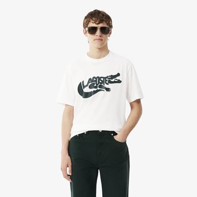 T-shirt em jersey estampada LACOSTE