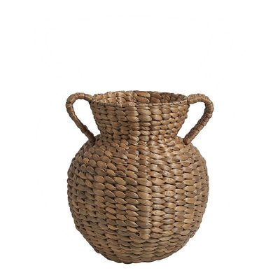 Vase amphore décorative osier naturel 23x27 BLANC D’IVOIRE
