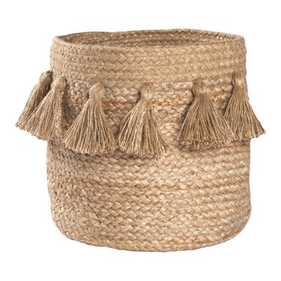 Panier de rangement jute avec pompons IDRIS NATTIOT