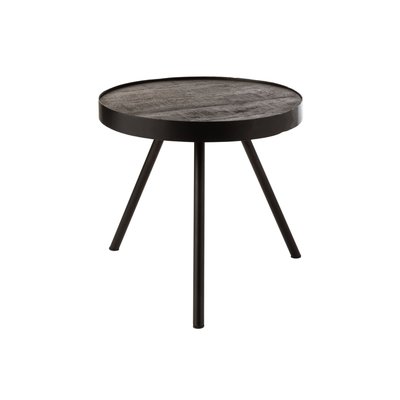 Table basse ronde en bois de manguier et métal L45 - MALKO HELLIN, DEPUIS 1862