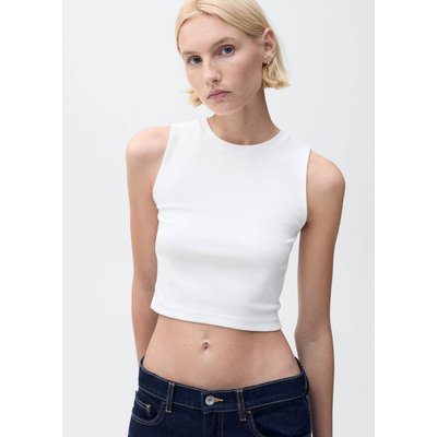 Crop top coton sans manches MANGO