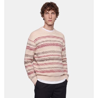 Pull takard en laine et nylon à jacquard GALERIES LAFAYETTE