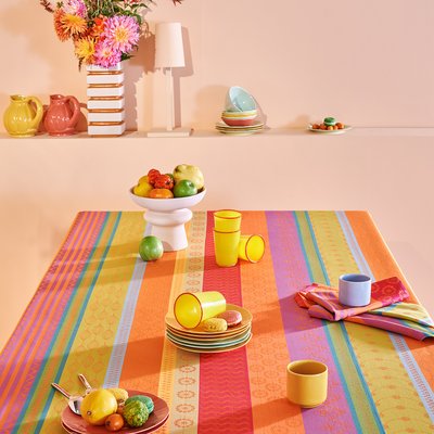 Nappe pur coton enduit imperméable MILLE BRODERIES GARNIER-THIEBAUT