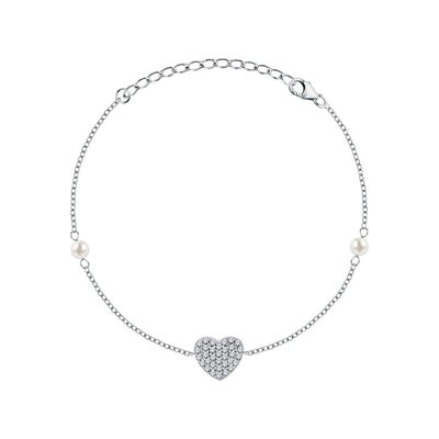 Bracelet en argent 925 et perle synthétique CLEOR