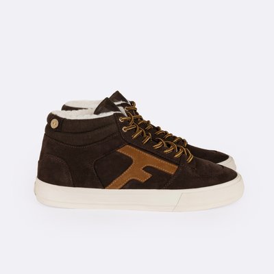 Tennis suède et coton recyclé Walnut MID FAGUO