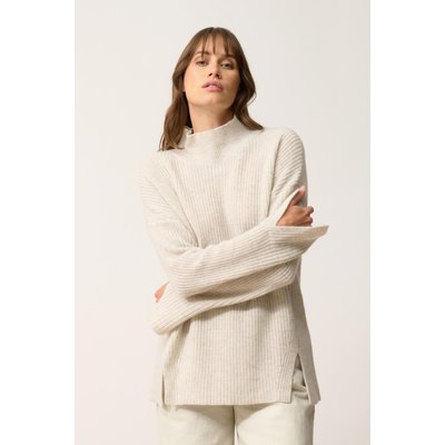 Pull Col Roulé 4 Fils Gris Perle Chiné Louise JUST CASHMERE