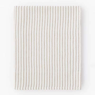 Fouta doublée en gaze de coton, 100x180cm. Extérieur en coton issu de l'agriculture biologique, doublure éponge rayée polyester MONOPRIX