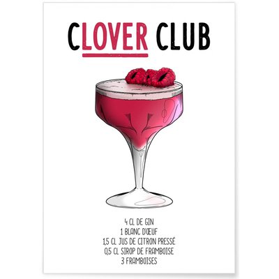 Affiche Cocktail Clover Club L'AFFICHERIE