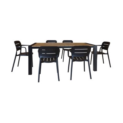 Ensemble de jardin table polywood et fauteuil 6 places NOW'S HOME