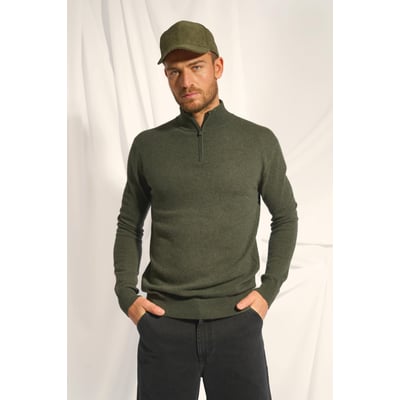 Pull Camionneur Kaki Chiné Bradley JUST CASHMERE