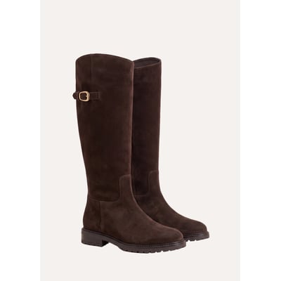 Bottes cavalières en cuir suédé LA FEE MARABOUTEE