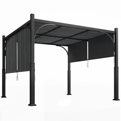 Pergola de jardin 3 x 3 m auvent coulissant métal galvanisé OUTSUNNY