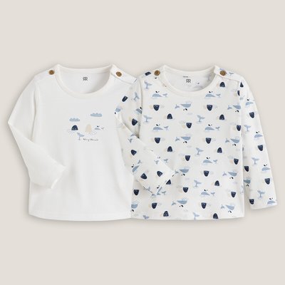 Lot de 2 T-shirts manches longues esprit marin LA REDOUTE COLLECTIONS