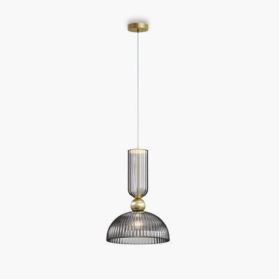 Suspension design verre gris fumé forme coupole SOLANA PIER IMPORT