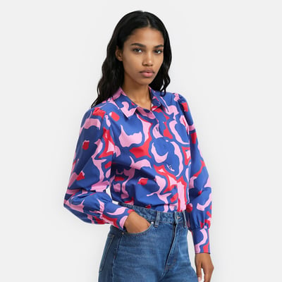 Chemise imprimé floral, manches longues LA REDOUTE COLLECTIONS