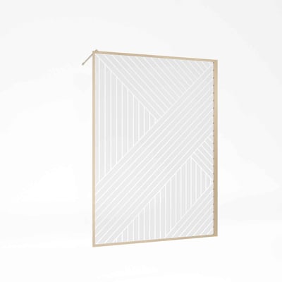 Paroi de douche en verre sérigraphié style Japandi motif géométrique HOME MAISON