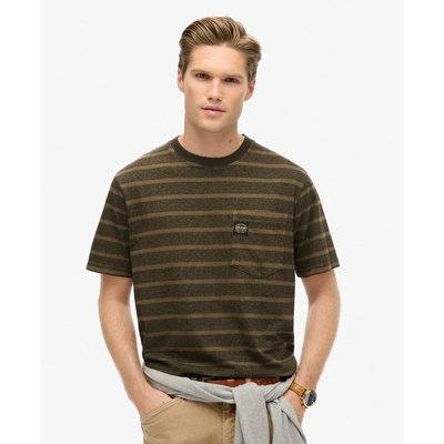 T-shirt texturé à poche et rayures SUPERDRY