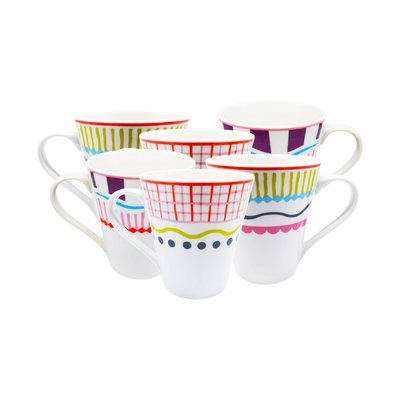 Lot de 6 mugs, RELAX SUNSET ARTIME