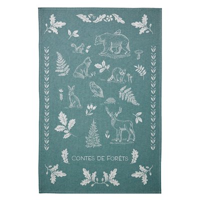 Torchon imprimé en coton, CONTE DE FORET COUCKE