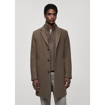 Manteau laine col amovible MANGO MAN