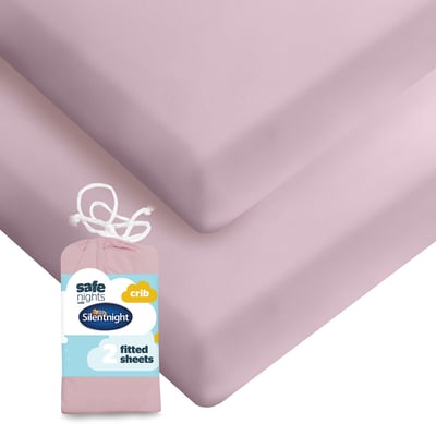 Pack of 2 Safe Nights Crib Fitted Sheets SILENTNIGHT