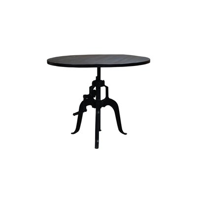 Table repas réglable ronde en acacia - MANIVELLE 100 MATHI DESIGN
