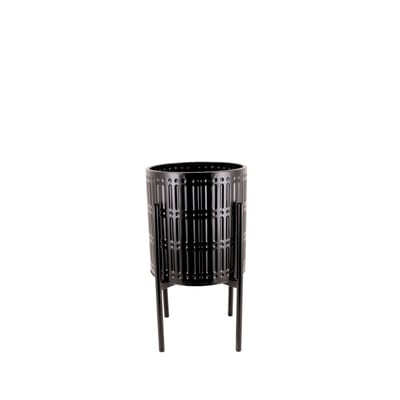 Cache pot en métal structuré 27x48cm ORNAMI