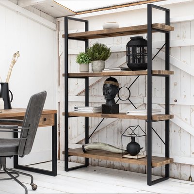 Bibliothèque étagère en bois recyclé et métal BRISBANE PIER IMPORT